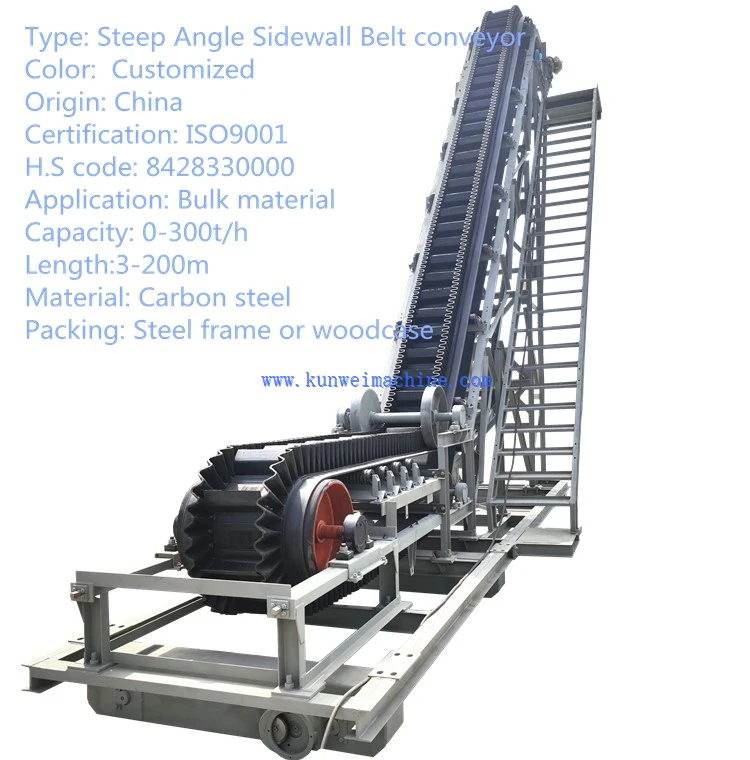 steep angle sidewall belt conveyor steep angle sidewall belt conveyor